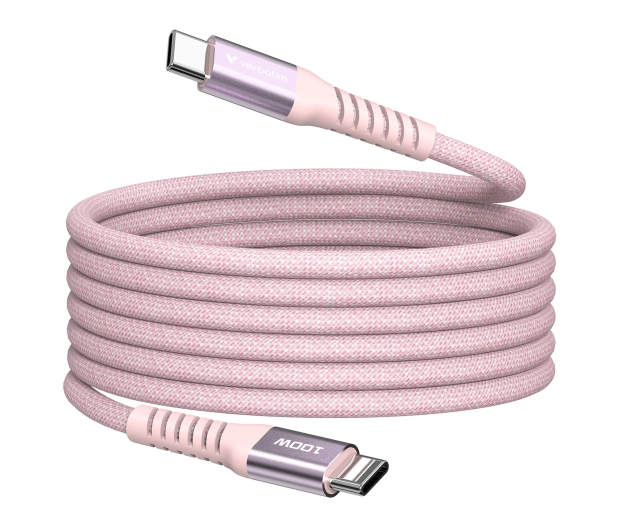 VERBATIM Sync & Charge USB C to USB C 100W Magnetic 120 cm - Pink - 1340226 - zdjęcie